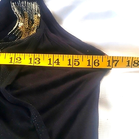 Tempted Black Embellished Neckline  Sleeveless Top, Size: L - Picture 10 of 12